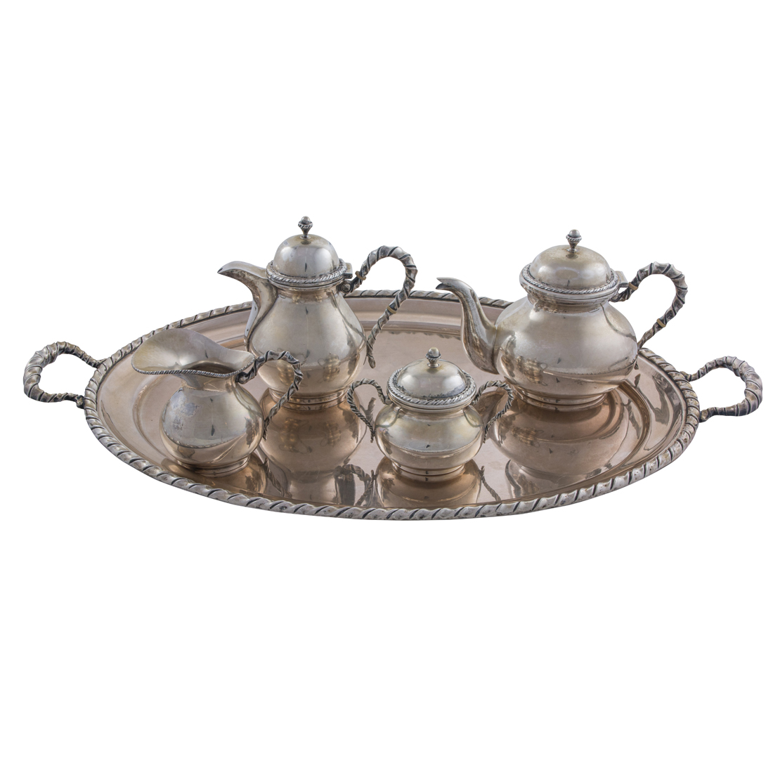 A (5 PC) MODERN ITALIAN .800 SILVER