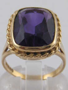 A 9 carat gold amethyst set