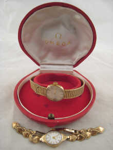 A 9 carat gold Omega lady's wrist