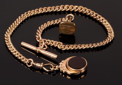 A 9ct gold Albert chain with