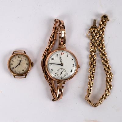 A 9ct gold brick link bracelet,