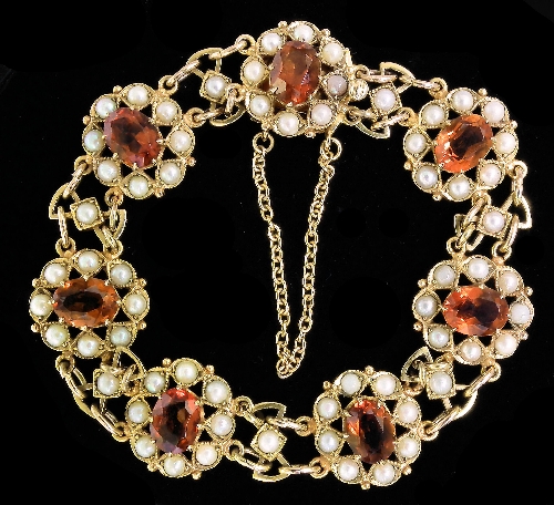 A 9ct gold citrine and pearl
