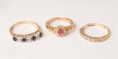 A 9ct gold diamond and sapphir