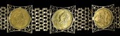 A 9ct gold gate bracelet set w