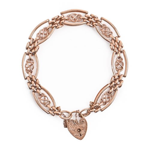 A 9ct gold gate bracelet and