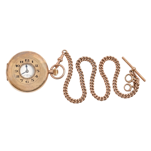 A 9ct gold half hunting cased