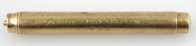A 9ct gold pencil S Morden and