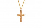A 9CT GOLD PENDANT CROSS WITH