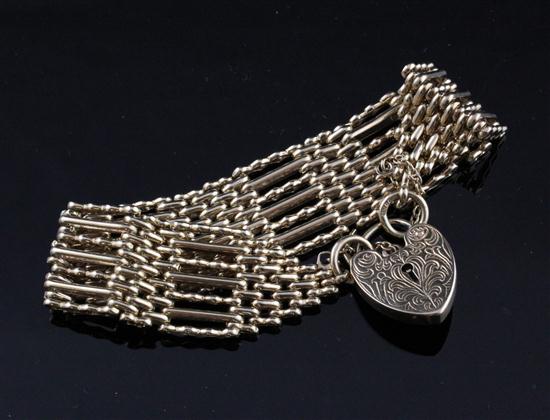 A 9ct gold seven bar gatelink