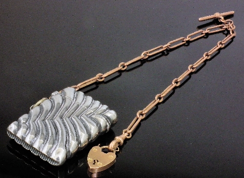 A 9ct rose gold 335mm double Albert