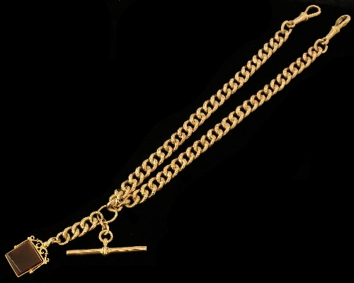 A 9ct rose gold curb link chain