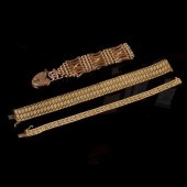 A 9ct rose gold gate link brac