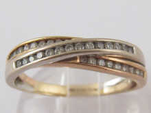 A 9ct yellow and white gold diamond