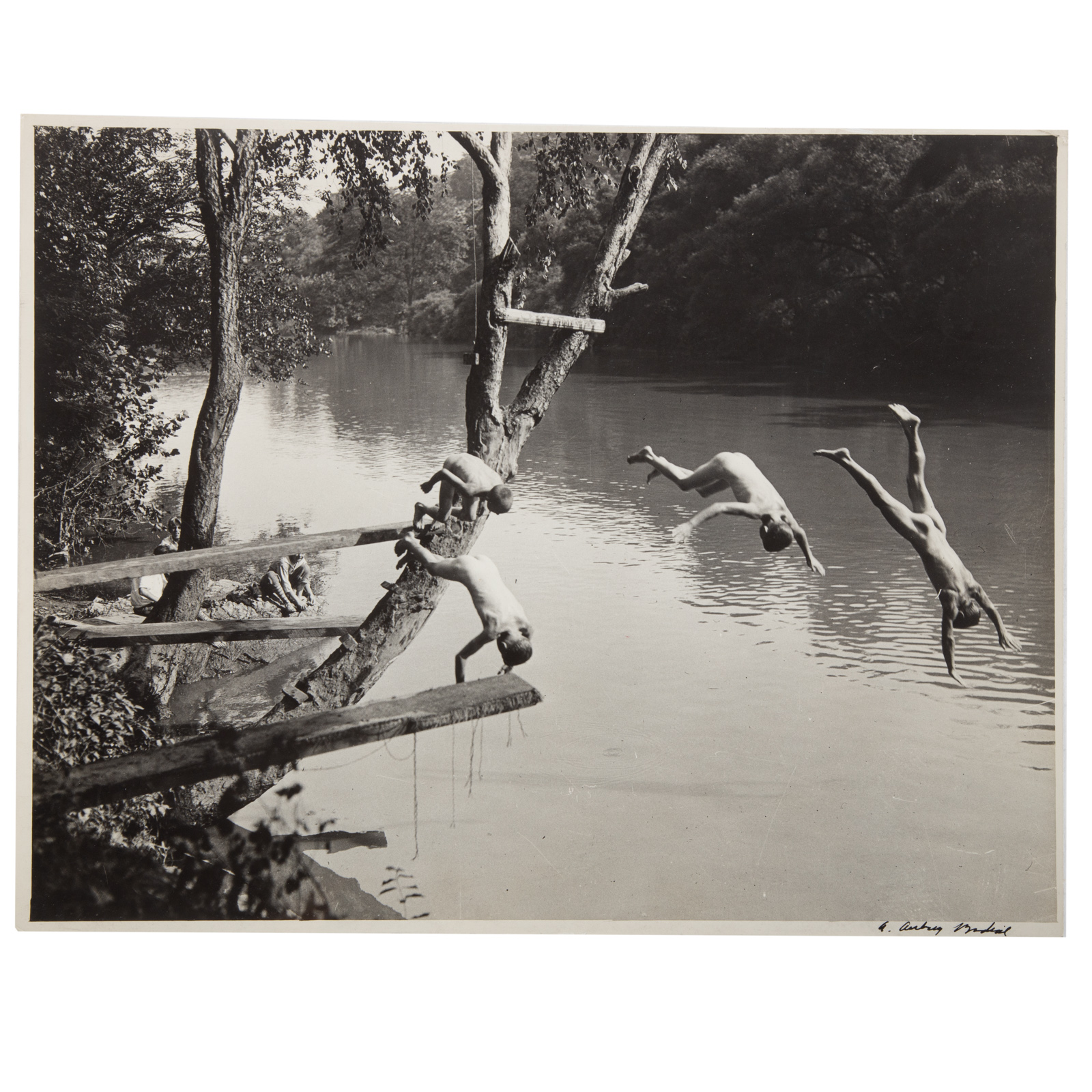 A. AUBREY BODINE. "BOYS SWIMMING IN