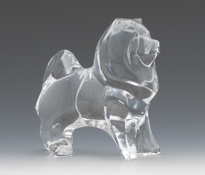A Baccarat Chow Dog Clear crystal