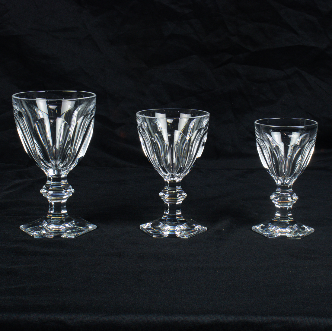 A BACCARAT CUT GLASS SUITE OF