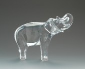 A Baccarat Glass Elephant Figu