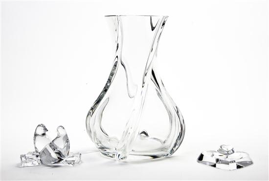* A Baccarat Glass Vase of twist