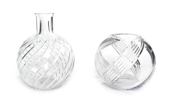 A Baccarat Glass Vase of bottle