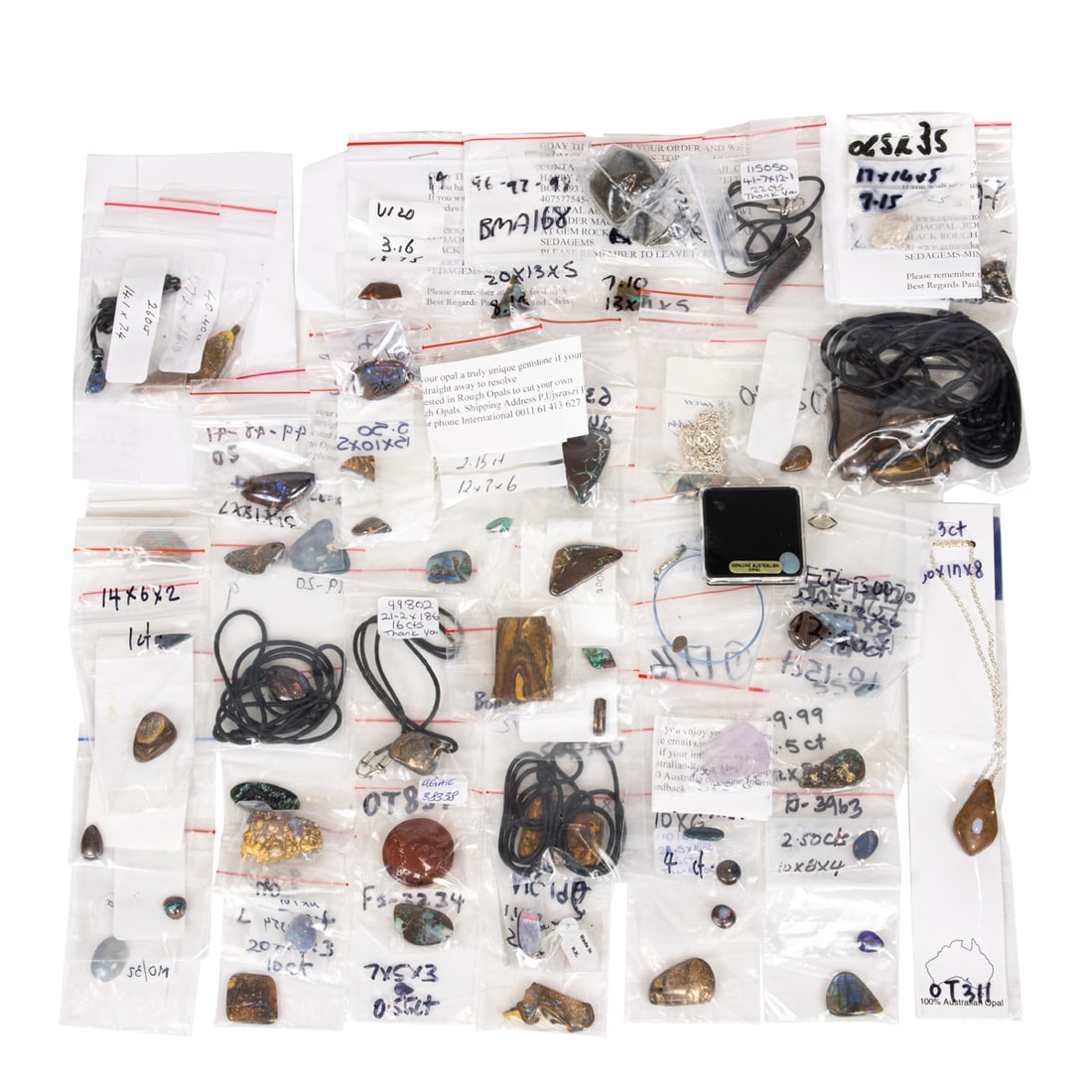 A BAG OF ASSORTED GEMSTONESA bag of