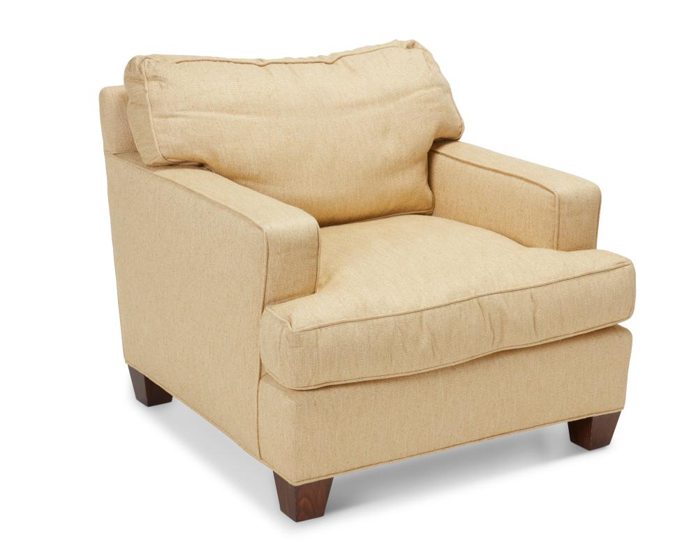 A BAKER UPHOLSTERED ARMCHAIRA Baker