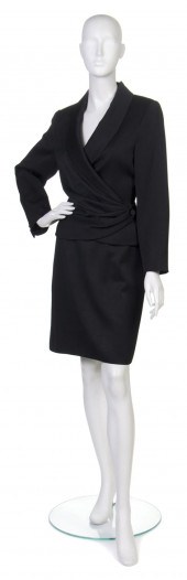 * A Balenciaga Black Wool Skir