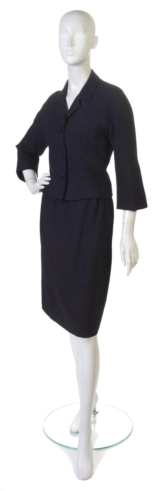 A Balenciaga Couture Navy Skirt