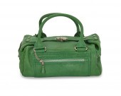 A BALENCIAGA GREEN LEATHER WHI