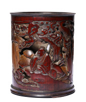 A BAMBOO CARVED 'SCHOLAR UNDER