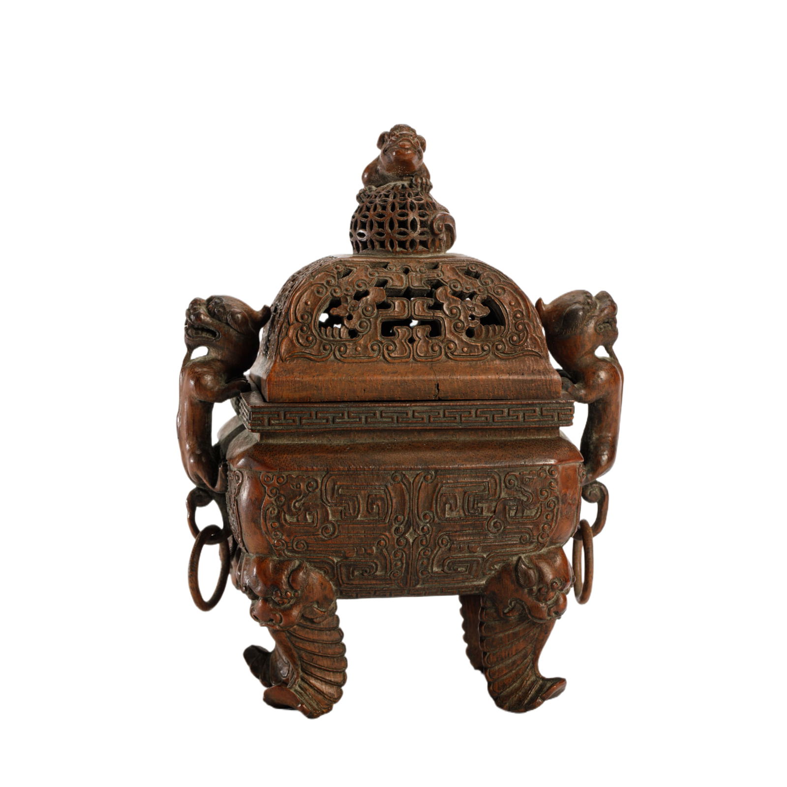 A BAMBOO CARVING BEAST INCENSE
