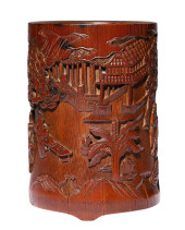 A BAMBOO CARVING 'SCHOLAR UNDE
