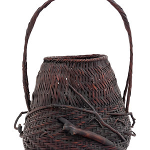 A Bamboo Flowering Arranging Basket