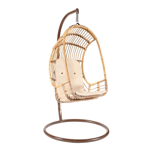 A bamboo hanging chair, 1970s, with