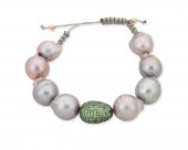 A BAROQUE CULTURED PEARL AND T