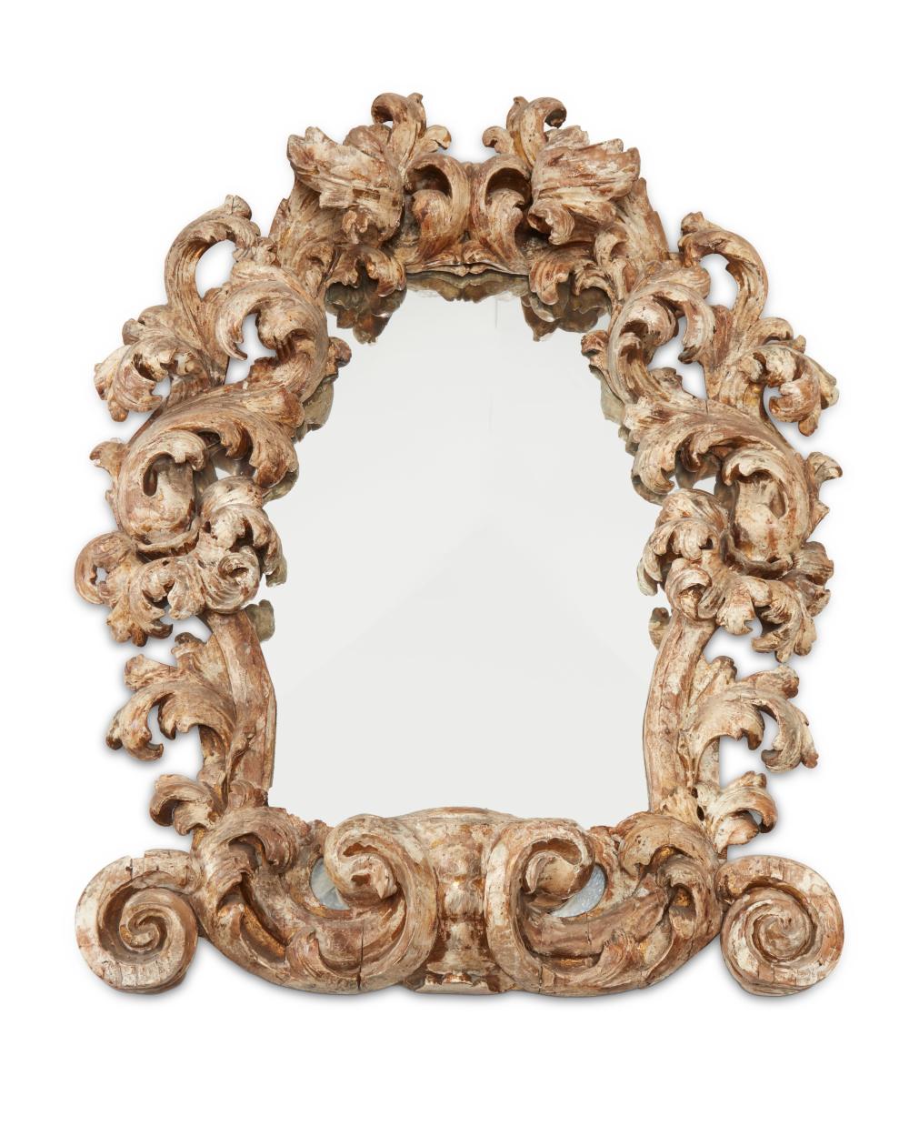 A BAROQUE STRIPPED CARVED WOOD