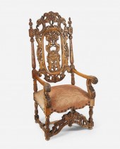 A BAROQUE-STYLE CARVED WOOD HA