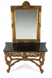 A BAROQUE STYLE CONSOLE TABLE