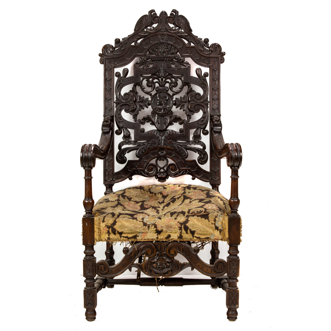 A BAROQUE STYLE REIN BACK CHAIR A