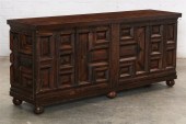 A BAROQUE STYLE RUSTIC STAINED