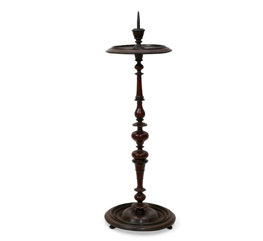 A BAROQUE STYLE TURNED WALNUT