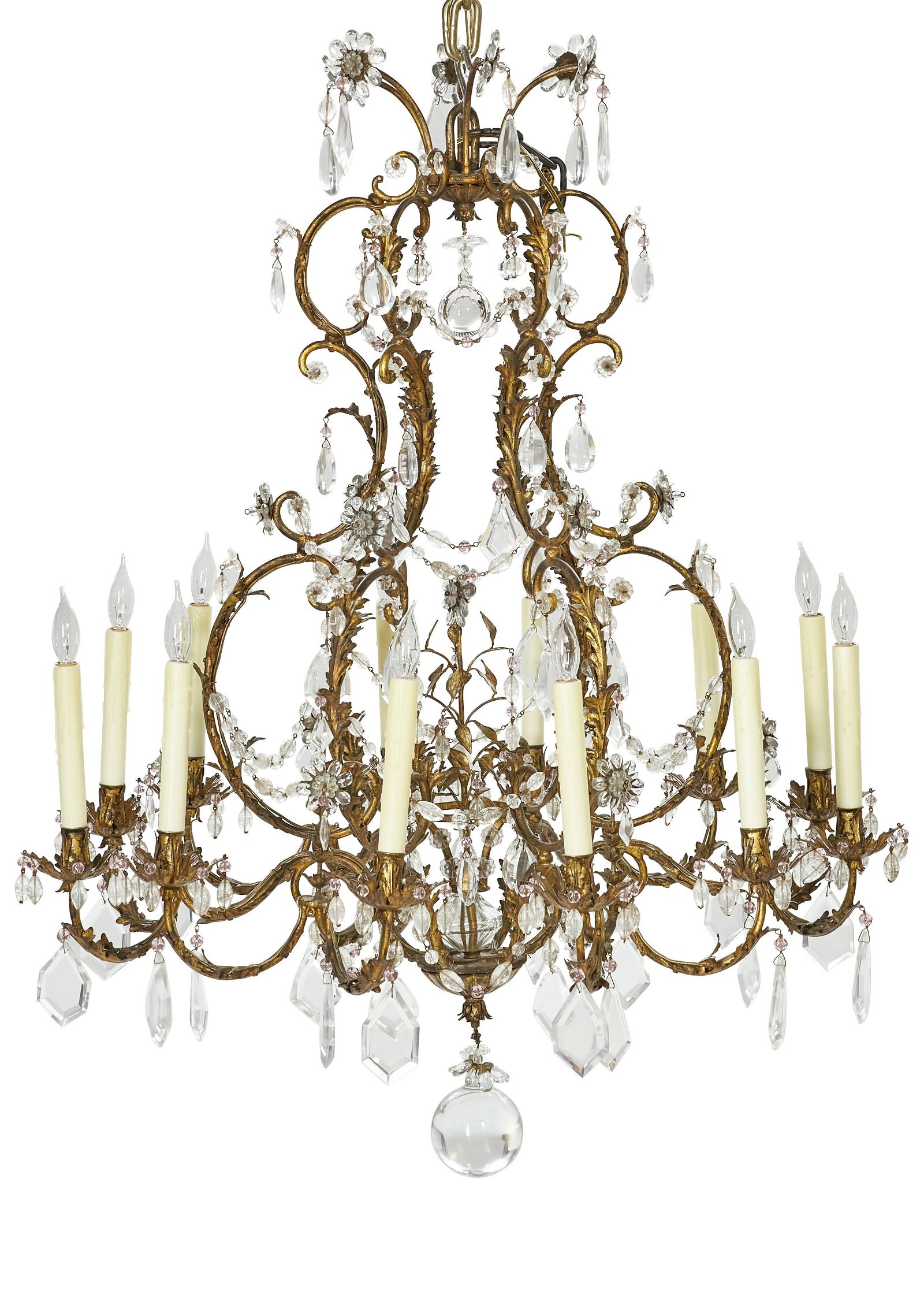 A BAROQUE STYLE TWELVE LIGHT