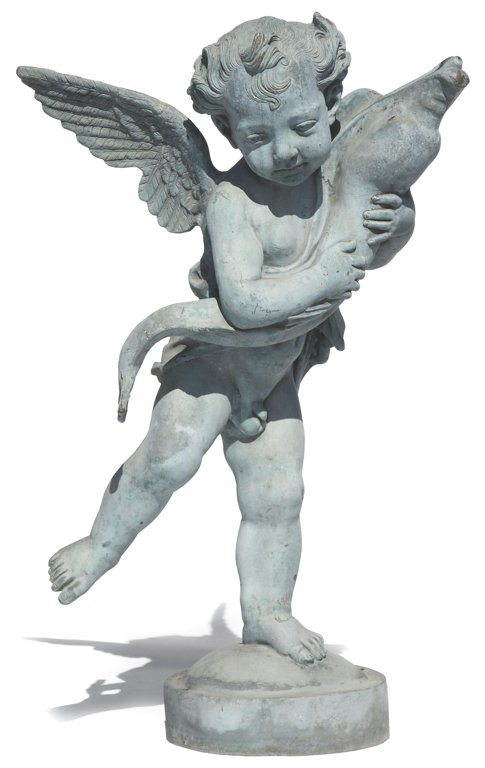 A Baroque style verdigris bronze