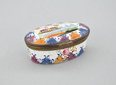 A Battersea Enamel Snuff Box Of