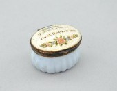 A Battersea Snuff Box with a M