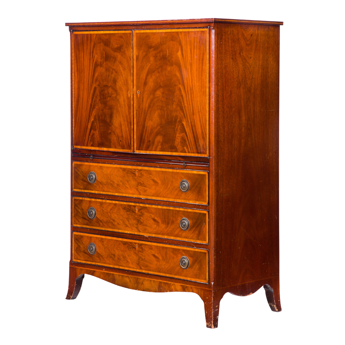 A BEACON HILL INLAID MAHOGANY