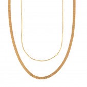 A BEAD-LINK NECKLACE & MESH-LI