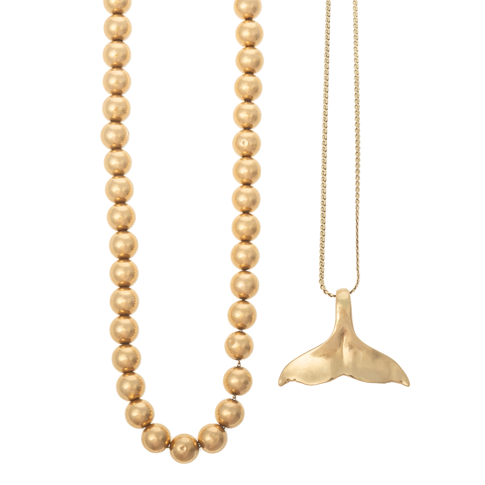 A BEADED NECKLACE & DOLPHIN TAIL
