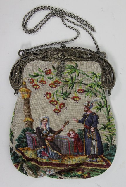 A beadwork evening bag with