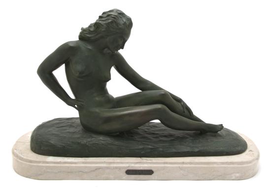 A Belgian Bronze Figure Paule