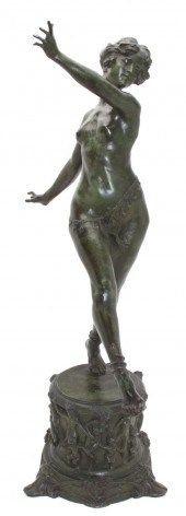 A Belgian Patinated Bronze Scu